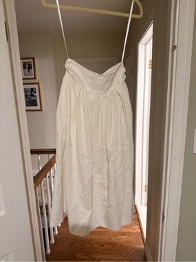 ANTONIO MELANI white linen Midi Skirt